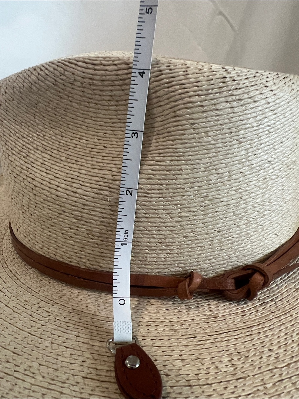 Natural Straw Rancher Hat with Leather Accent - Picture 6 of 7